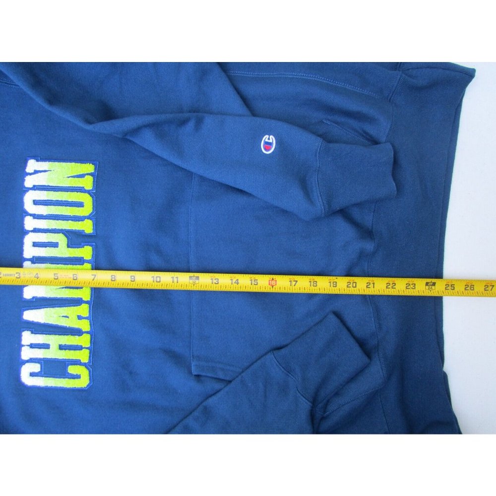 Champion Men's Reverse Weave Hoodie Logo Size L Blue Heavyweight NEW Unisex - Picture 5 of 7